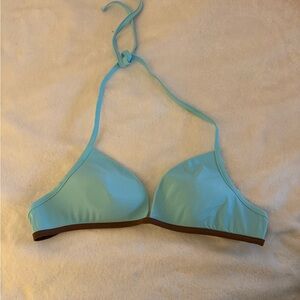 Vintage aqua and brown Victorias Secret bikini top